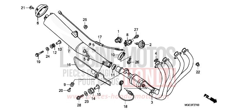 ABGAS-SCHALLDAEMPFER von CB1100 ABS GRAPHITE BLACK (NHB01) von 2013
